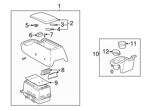 BODY/CENTER CONSOLE for 2000 Toyota Tundra #1