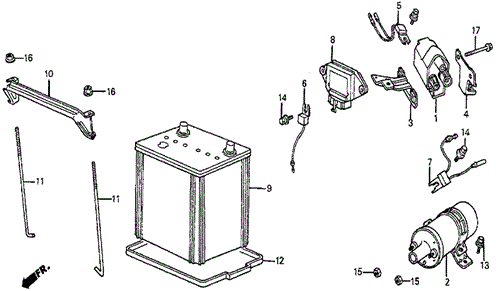 Ignition Coil - Battery for 1984 Honda Prelude #0