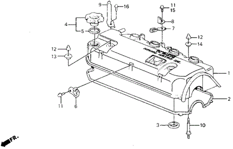ENGINE/CYLINDER HEAD COVER for 1990 Honda CIVIC 5-DOOR #1