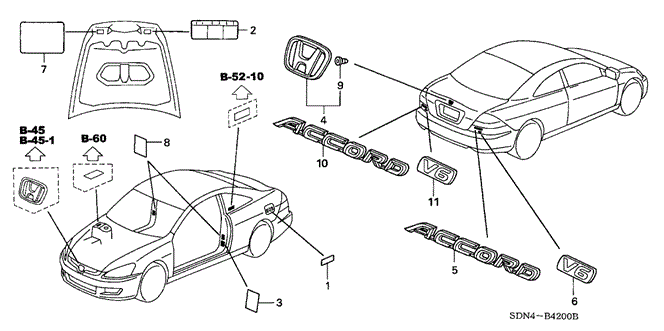 INTERIOR / BUMPER/EMBLEMS - CAUTION LABELS for 2003 Honda ACCORD COUPE #1