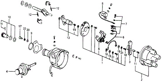 ENGINE/HMT DISTRIBUTOR COMPONENTS ('77-'78) for 1978 Honda ACCORD HATCHBACK #1