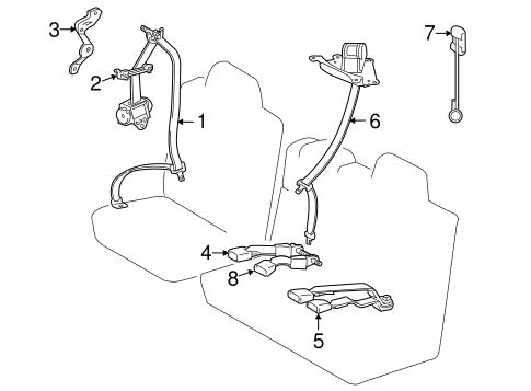 ELECTRICAL/THIRD ROW SEAT BELTS for 2010 Toyota Sequoia #1