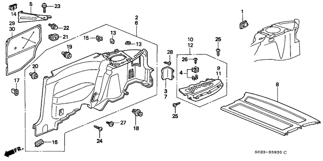 INTERIOR / BUMPER/SIDE LINING for 2000 Honda CIVIC HATCHBACK #1