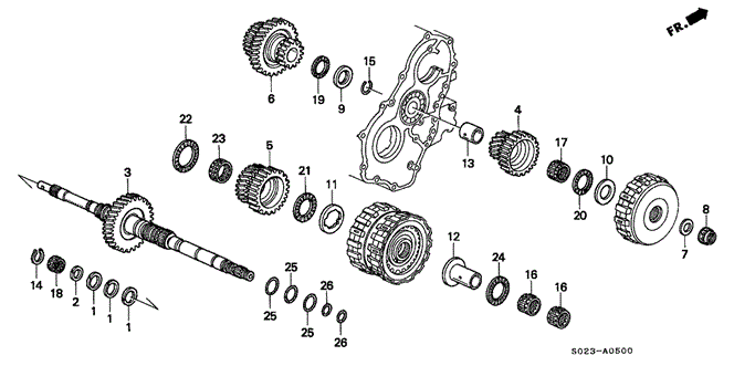 Transmission - Automatic/AT Mainshaft for 1996 Honda CIVIC COUPE #1