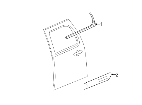 Silverado 2500 HD EXTERIOR TRIM - REAR DOOR