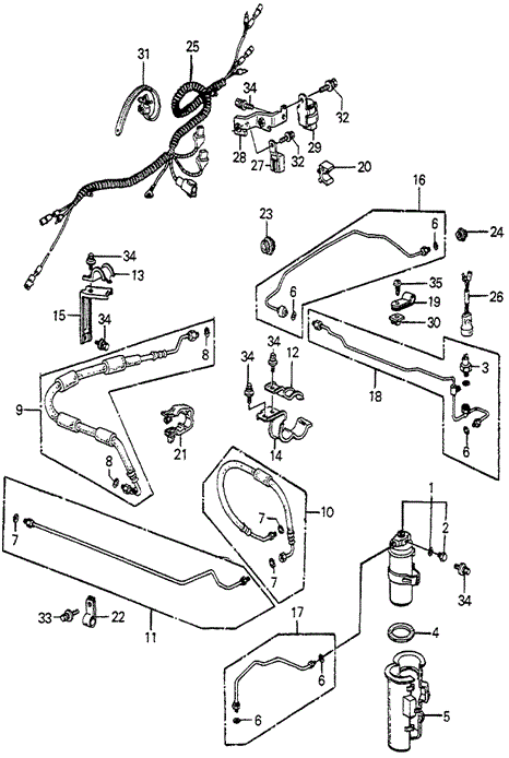 BODY / AIR CONDITIONING/A/C HOSES - PIPES (DENSO) (4DR LX) for 1984 Honda ACCORD SEDAN #1