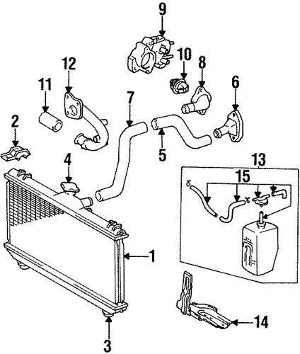 COOLING SYSTEM/RADIATOR & COMPONENTS for 1996 Toyota Corolla #2