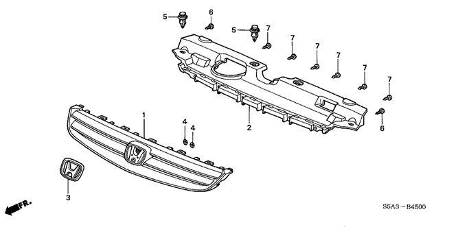 INTERIOR / BUMPER/FRONT GRILLE for 2001 Honda CIVIC SEDAN #1