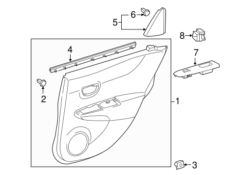 BODY/INTERIOR TRIM - REAR DOOR for 2012 Toyota Yaris #1