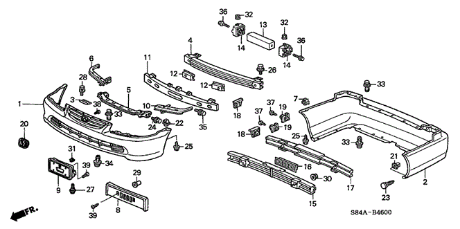 INTERIOR / BUMPER/BUMPERS for 2002 Honda ACCORD SEDAN #1