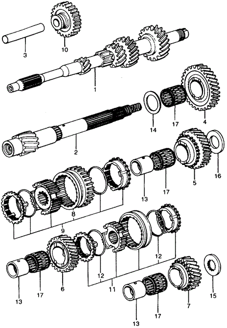 Transmission - Manual/MT Transmission Gears for 1975 Honda CIVIC 1200 HATCHBACK #1