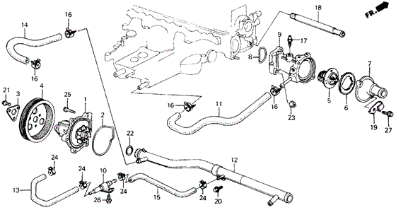 ENGINE/WATER PUMP - THERMOSTAT for 1989 Honda ACCORD COUPE #1