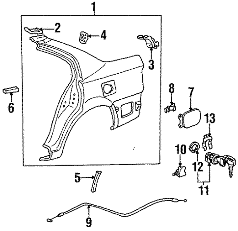 Fuel Door for 1997 Toyota Tercel #0