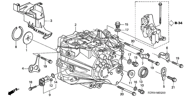 Transmission - Manual/MT Transmission Case (L4) for 2003 Honda ACCORD COUPE #1