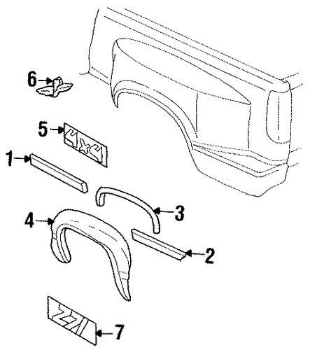 K3500 Pickup EXTERIOR TRIM - PICK UP BOX
