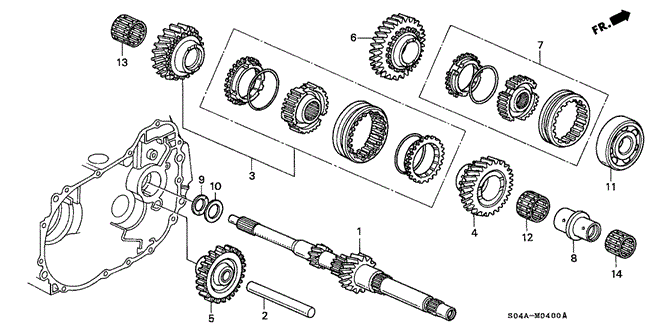 TRANSMISSION - MANUAL/MT MAINSHAFT for 1999 Honda CIVIC SEDAN #1