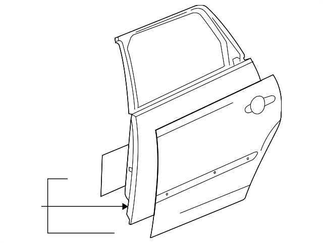 15830108 Деталь DOOR SHELL, LEFT