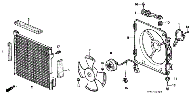 BODY / AIR CONDITIONING/A/C AIR CONDITIONER (CONDENSER) for 1999 Honda CIVIC SEDAN #1