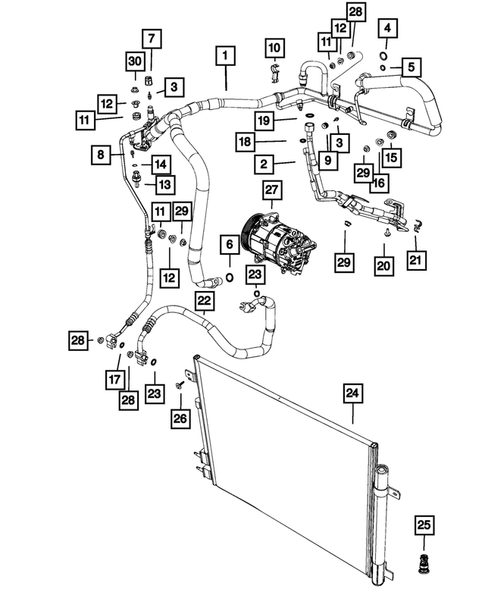 Air Conditioner and Heater Plumbing for 2017 Chrysler Pacifica #2