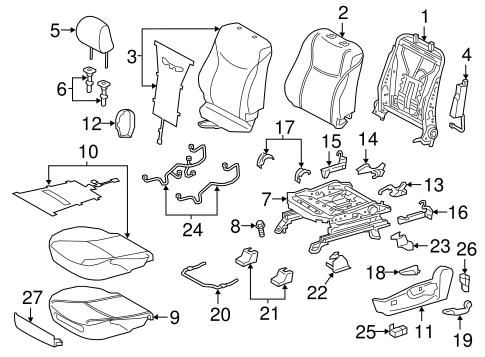 BODY/DRIVER SEAT COMPONENTS for 2016 Toyota Prius V #2