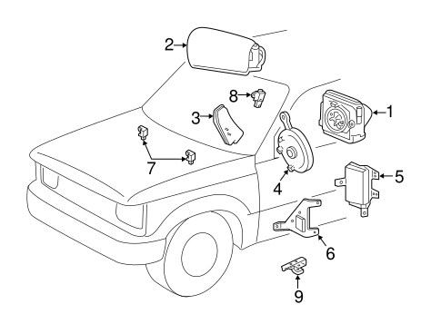 Electrical/Air Bag Components for 2000 Ford Ranger #1