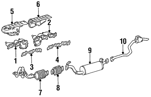 EXHAUST SYSTEM/EXHAUST COMPONENTS for 1996 Toyota Land Cruiser #1