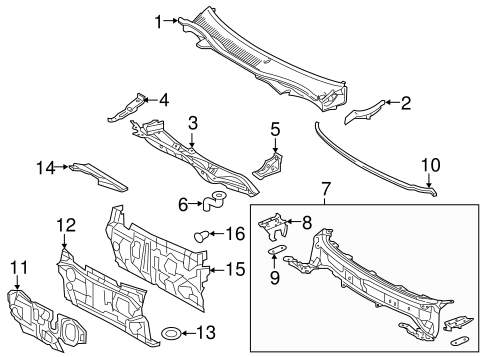 BODY/COWL for 2016 Toyota Camry #1