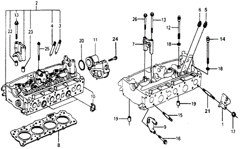 Engine/Cylinder Head ('76-'77) for 1977 Honda ACCORD HATCHBACK #1