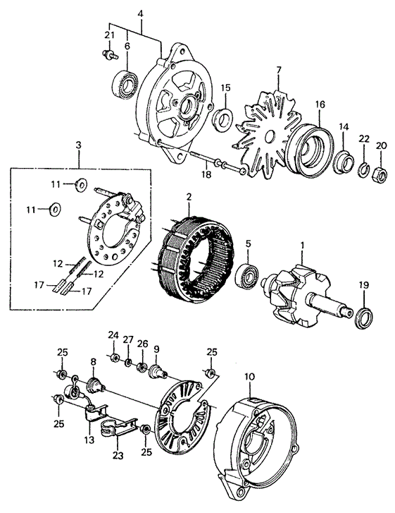 ENGINE/ALTERNATOR COMPONENTS ('82-'83) for 1982 Honda CIVIC SEDAN #1