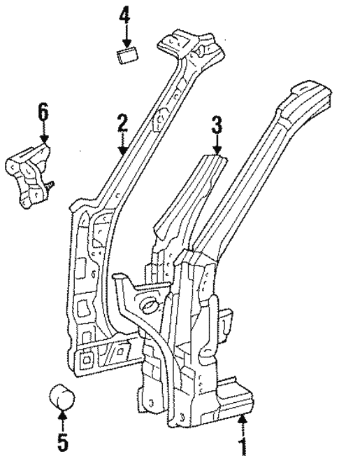 Hinge Pillar for 1997 Toyota Tercel #1