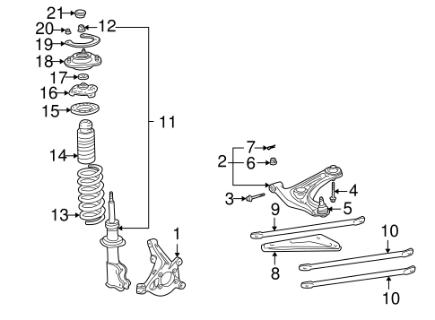 FRONT SUSPENSION/SUSPENSION COMPONENTS for 2001 Toyota MR2 Spyder #1