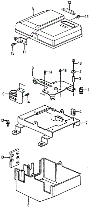 Electrical/Exhaust/Heater/Fuel/No. 2 Control Box Cover (PGM-FI) for 1985 Honda ACCORD SEDAN #1