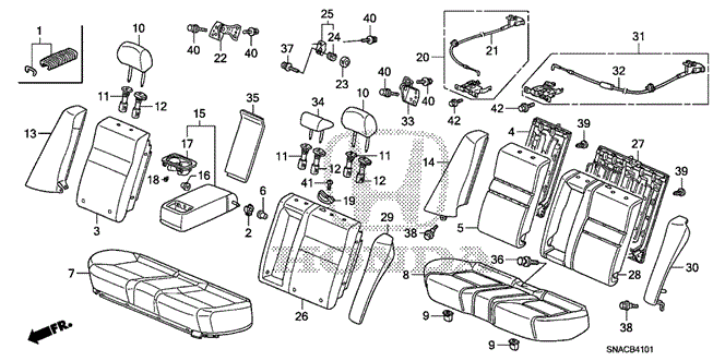 INTERIOR / BUMPER/REAR SEAT (FALL DOWN SEPARATELY) for 2011 Honda CIVIC SEDAN #1