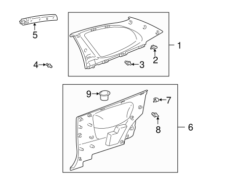 BODY/INTERIOR TRIM - QUARTER PANELS for 2004 Toyota Echo #1