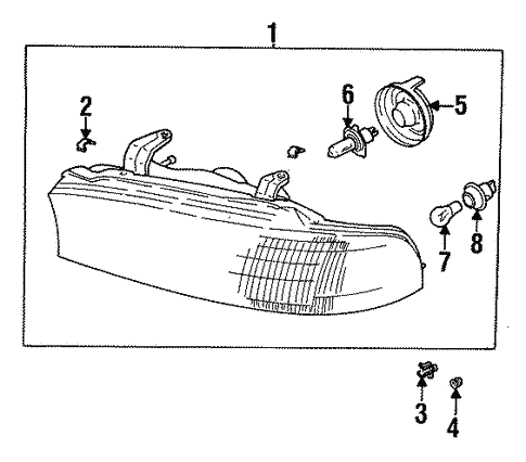 Headlamp Components for 1997 Subaru Legacy #0