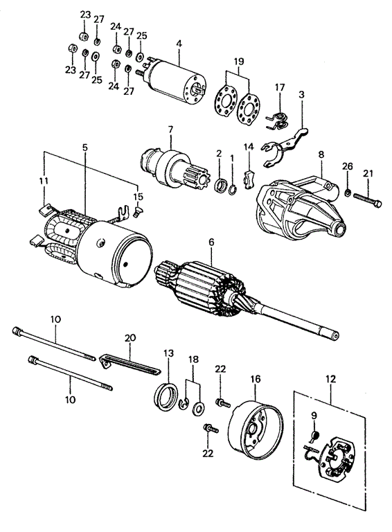 ENGINE/STARTER MOTOR COMPONENTS (HITACHI) (KL) for 1982 Honda CIVIC SEDAN #1