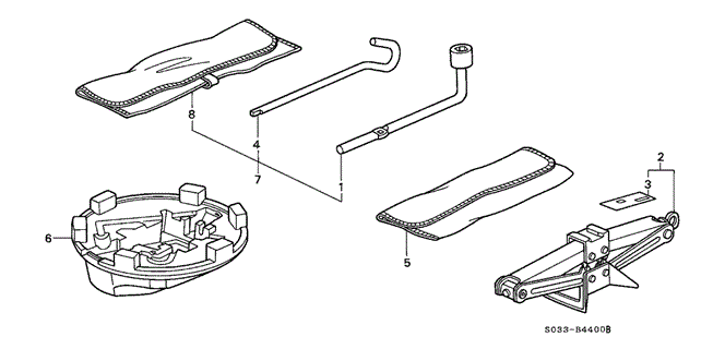 INTERIOR / BUMPER/TOOLS - JACK for 1996 Honda CIVIC HATCHBACK #1