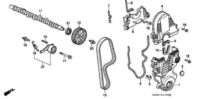 ENGINE/CAMSHAFT - TIMING BELT (SOHC) for 1999 Honda CIVIC COUPE #1