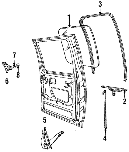 F-350 GLASS - REAR DOOR