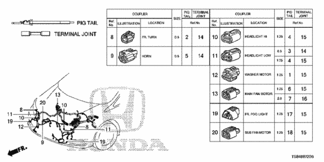 Electrical Connector (FR.) (1) for 2012 Honda CIVIC COUPE #0