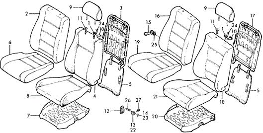 INTERIOR / BUMPER/FRONT SEAT for 1989 Honda ACCORD COUPE #1