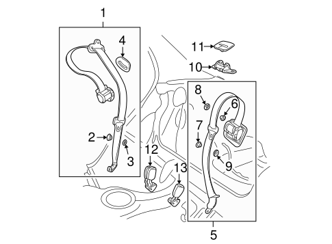 9-5 REAR SEAT BELTS