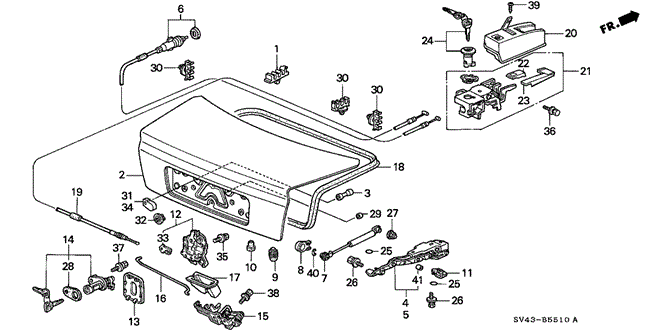BODY / AIR CONDITIONING/TRUNK LID (1) for 1995 Honda ACCORD SEDAN #1