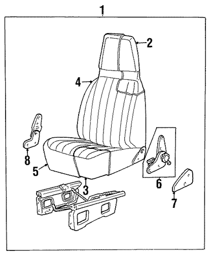 C2500 Pickup FRONT SEAT COMPONENTS 2