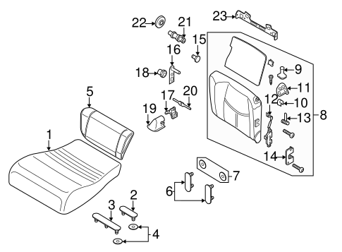 911 REAR SEAT COMPONENTS