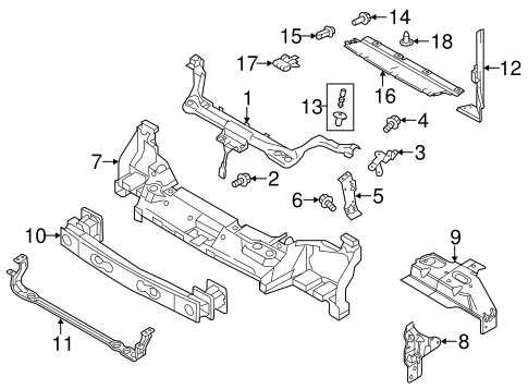 Body/Radiator Support for 2013 Ford Transit Connect #1