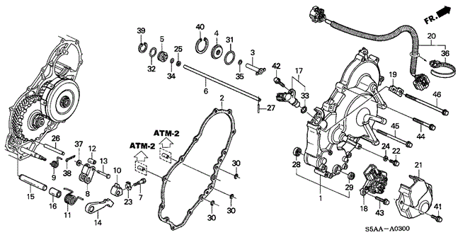 TRANSMISSION - AUTOMATIC/AT RIGHT SIDE COVER for 2004 Honda CIVIC SEDAN #1