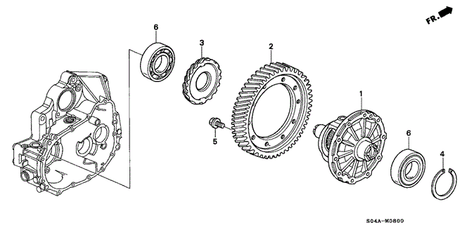 TRANSMISSION - MANUAL/MT DIFFERENTIAL GEAR for 1999 Honda CIVIC SEDAN #1