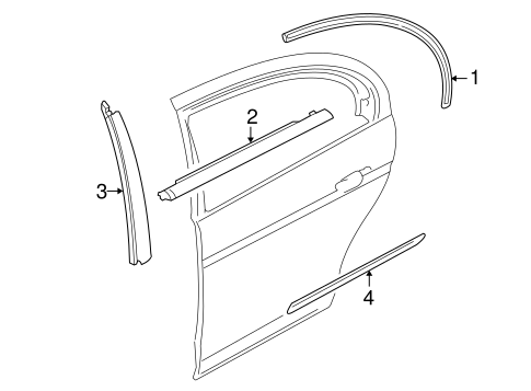 S-Type EXTERIOR TRIM - REAR DOOR