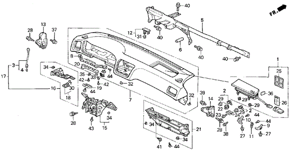 Instrument Panel for 1993 Acura Legend #1